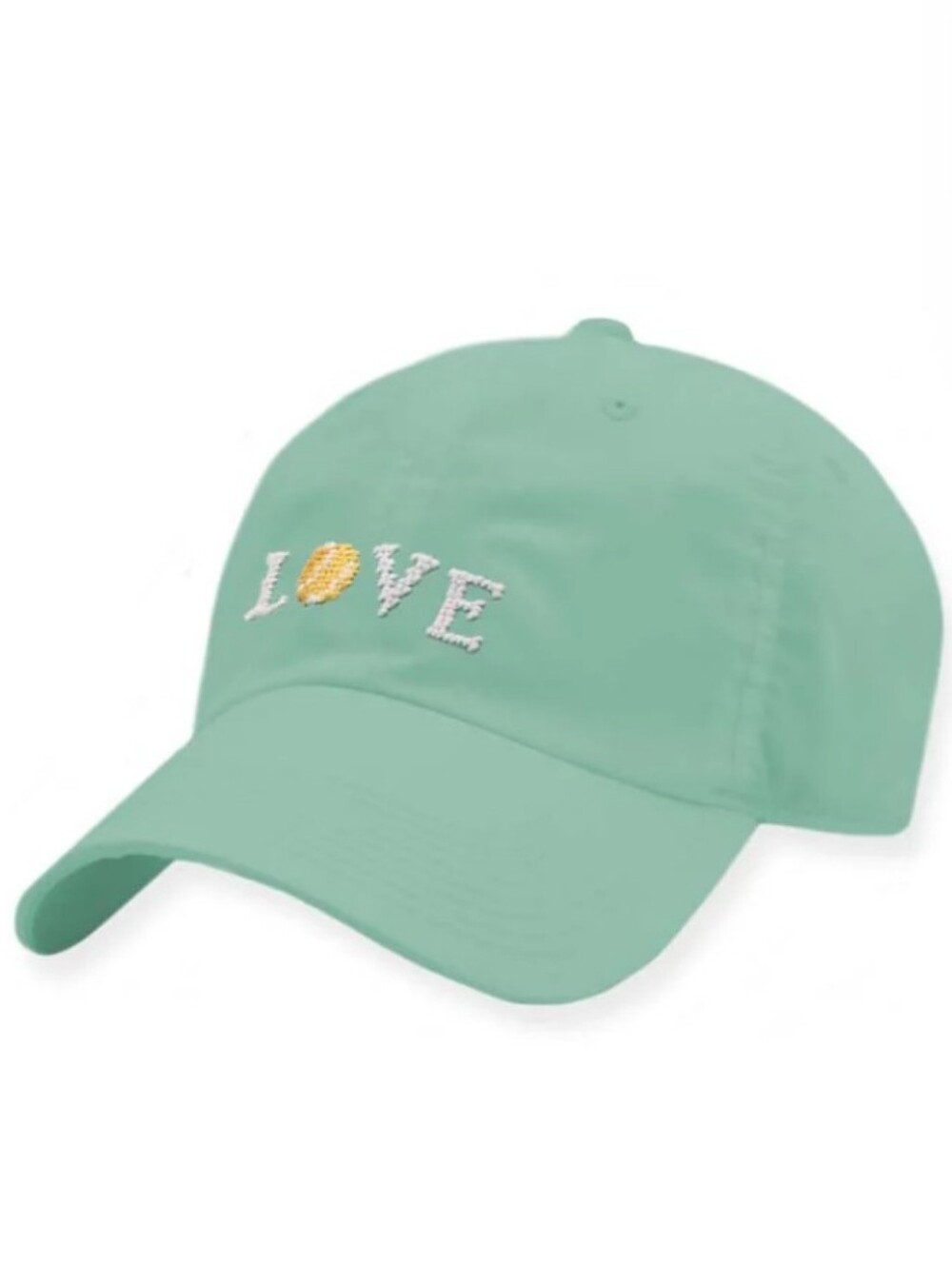 Smathers & Branson Love All (Performance Seafoam) Needlepoint Hat Cap NEW